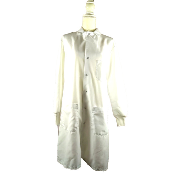 Red Kap Men's Medial Lab Coat White Long Sleeve Size Small - Picture 1 of 8